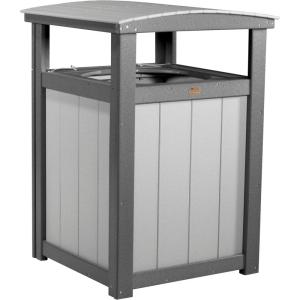 imageLuxCraft Poly Outdoor Trash Can Garbage Can Outdoor  Durable All Weather Commercial Trash Can ampamp Residential Outdoor Trash Bin for Patio Pool Park Business and Personal Dove Gray ampamp BlackDove Gray  Slate
