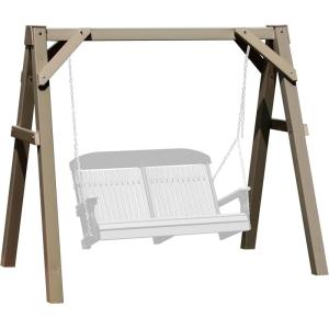 imageLuxCraft Vinyl AFrame Swing Stand Freestanding Outdoor Swing Frame for 4Foot and 5Foot Swings WeatherResistant Poly LowMaintenance Vinyl Stand in White or Clay  Amish Made in USA WhiteClay