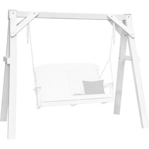 imageLuxCraft Vinyl AFrame Swing Stand Freestanding Outdoor Swing Frame for 4Foot and 5Foot Swings WeatherResistant Poly LowMaintenance Vinyl Stand in White or Clay  Amish Made in USA WhiteWhite