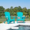 imageDutchCrafters HDPE Poly Plastic Fanback Adirondack Chair Outdoor Patio Chair Outdoor Furniture for Patio Deck Balcony Lawn  Amish Made in USA BlueBlue