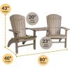 imageDutchCrafters Poly Fanback Settee Bench Chairs with Removable Side Table Plastic Adirondack Settee Loveseat Outdoor Table and Chairs Patio Chairs Set of 2 Outdoor Patio Furniture GrayBlack