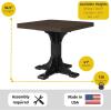 imageLuxCraft 41Inch Poly Square Outdoor Dining Table Outdoor Patio Table with Umbrella Hole Plug ampamp Stabilizer Dining Counter or Bar Height Patio Tables Cedar ampamp Black Counter HeightAntique Mahogany
