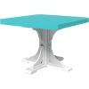 imageLuxCraft 41Inch Poly Square Outdoor Dining Table Outdoor Patio Table with Umbrella Hole Plug ampamp Stabilizer Dining Counter or Bar Height Patio Tables Cedar ampamp Black Counter HeightAruba Blue  White
