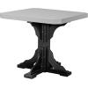 imageLuxCraft 41Inch Poly Square Outdoor Dining Table Outdoor Patio Table with Umbrella Hole Plug ampamp Stabilizer Dining Counter or Bar Height Patio Tables Cedar ampamp Black Counter HeightDove Gray  Black
