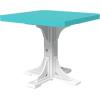 imageLuxCraft 41Inch Poly Square Outdoor Dining Table Outdoor Patio Table with Umbrella Hole Plug ampamp Stabilizer Dining Counter or Bar Height Patio Tables Cedar ampamp Black Counter HeightAruba Blue  White