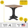 imageLuxCraft 41Inch Poly Square Outdoor Dining Table Outdoor Patio Table with Umbrella Hole Plug ampamp Stabilizer Dining Counter or Bar Height Patio Tables Cedar ampamp Black Counter HeightDove Gray  Slate