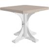 imageLuxCraft 41Inch Poly Square Outdoor Dining Table Outdoor Patio Table with Umbrella Hole Plug ampamp Stabilizer Dining Counter or Bar Height Patio Tables Cedar ampamp Black Counter HeightBirch  White