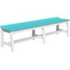 imageLuxCraft Caf Poly Outdoor Dining Bench Antique Mahogany 41quotAruba Blue  White