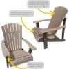 imageLuxCraft Deluxe Poly Adirondack Chair Set of 2 Outdoor Patio Firepit Chair Set of 2 Weatherwood ampamp BlackWeatherwood  Black