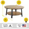 imageLuxCraft Deluxe Poly Round Outdoor Coffee Table Two Tier Coffee Table Round Conversation Tables for Outside Patio with Lower Shelf  Amish Made in USA Aruba Blue ampamp WhiteWeatherwood  Chestnut Brown