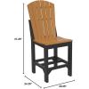 imageLuxCraft Poly Adirondack Dining Side Chair Counter Height Dove Gray ampamp SlateCedar  Black