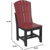 imageLuxCraft Poly Adirondack Dining Side Chair Counter Height Dove Gray ampamp SlateCherrywood  Black