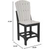 imageLuxCraft Poly Adirondack Dining Side Chair Counter Height Dove Gray ampamp SlateDove Gray  Black