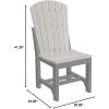 imageLuxCraft Poly Adirondack Dining Side Chair Counter Height Dove Gray ampamp SlateDove Gray  Slate