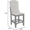 imageLuxCraft Poly Adirondack Dining Side Chair Counter Height Dove Gray ampamp SlateDove Gray  Slate