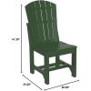 imageLuxCraft Poly Adirondack Dining Side Chair Counter Height Dove Gray ampamp SlateGreen