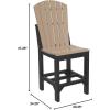imageLuxCraft Poly Adirondack Dining Side Chair Counter Height Dove Gray ampamp SlateWeatherwood  Black