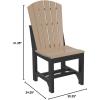 imageLuxCraft Poly Adirondack Dining Side Chair Counter Height Dove Gray ampamp SlateWeatherwood  Black