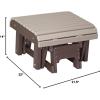 imageLuxCraft Poly Glider Footrest Ottoman Aruba Blue ampamp BlackWeatherwood  Chestnut Brown