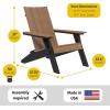 imageLuxCraft Poly Urban Adirondack Chair Plastic Chairs for Outside Camping Chair Deck Chairs  Amish Made in USA Coastal GrayCherrywood on Black