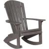 imageDutchCrafters Outdoor Patio Rocking Chair HDPE Poly Adult Rocker with Armrests Adirondack Chairs for Porch Lawn Garden Balcony Deck  Amish Made in America Rustic GrayRustic Gray