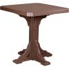 imageLuxCraft 41Inch Poly Square Outdoor Dining Table Outdoor Patio Table with Umbrella Hole Plug ampamp Stabilizer Dining Counter or Bar Height Patio Tables Cedar ampamp Black Counter HeightChestnut Brown