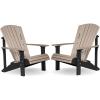 imageLuxCraft Deluxe Poly Adirondack Chair Set of 2 Outdoor Patio Firepit Chair Set of 2 Weatherwood ampamp BlackWeatherwood  Black