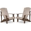 imageLuxCraft Deluxe Poly Adirondack Chair Set of 2 Outdoor Patio Firepit Chair Set of 2 Weatherwood ampamp BlackWeatherwood  Chestnut Brown
