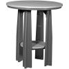 imageLuxCraft Plastic Poly 325quot Round Balcony Bistro Table with Builtin Umbrella Hole and Footrest 36quot Tall Counter Height Outdoor Patio Dining Table Weatherwood ampamp Chestnut BrownDove Gray  Slate