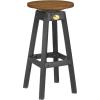 imageLuxCraft Poly Outdoor Bar Stool Weatherwood ampamp BlackAntique Mahogany  Black
