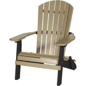imageDutchCrafters Adirondack Folding Chair with Arms Handcrafted from Recycled Plastic Poly Lumber Portable and Easy Storage for Outdoor Patio Garden Camping Outdoor Furniture Weatherwood ampamp BlackWeatherwood  Black