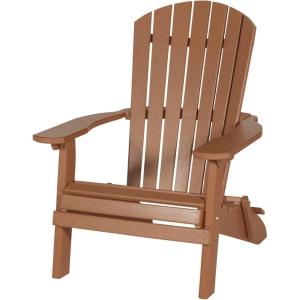 imageDutchCrafters Adirondack Folding Chair with Arms Handcrafted from Recycled Plastic Poly Lumber Portable and Easy Storage for Outdoor Patio Garden Camping Outdoor Furniture Weatherwood ampamp BlackCedar