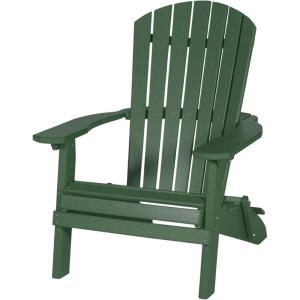imageDutchCrafters Adirondack Folding Chair with Arms Handcrafted from Recycled Plastic Poly Lumber Portable and Easy Storage for Outdoor Patio Garden Camping Outdoor Furniture Weatherwood ampamp BlackGreen