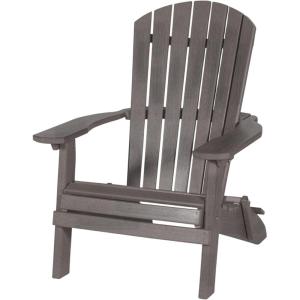 imageDutchCrafters Adirondack Folding Chair with Arms Handcrafted from Recycled Plastic Poly Lumber Portable and Easy Storage for Outdoor Patio Garden Camping Outdoor Furniture Weatherwood ampamp BlackRustic Gray
