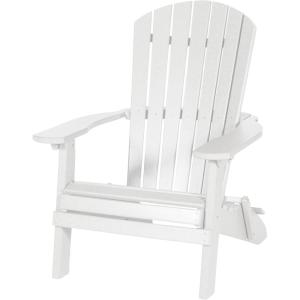 imageDutchCrafters Adirondack Folding Chair with Arms Handcrafted from Recycled Plastic Poly Lumber Portable and Easy Storage for Outdoor Patio Garden Camping Outdoor Furniture Weatherwood ampamp BlackWhite