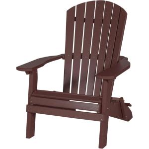 imageDutchCrafters Adirondack Folding Chair with Arms Handcrafted from Recycled Plastic Poly Lumber Portable and Easy Storage for Outdoor Patio Garden Camping Outdoor Furniture Weatherwood ampamp BlackBurgundy