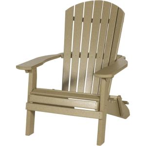 imageDutchCrafters Adirondack Folding Chair with Arms Handcrafted from Recycled Plastic Poly Lumber Portable and Easy Storage for Outdoor Patio Garden Camping Outdoor Furniture Weatherwood ampamp BlackWeatherwood