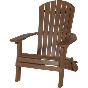 imageDutchCrafters Adirondack Folding Chair with Arms Handcrafted from Recycled Plastic Poly Lumber Portable and Easy Storage for Outdoor Patio Garden Camping Outdoor Furniture Weatherwood ampamp BlackRustic Nutmeg