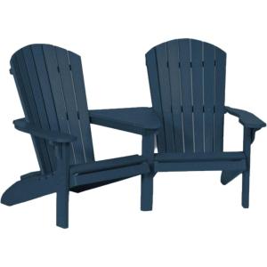 imageDutchCrafters HDPE Poly Fan Back Settee Adirondack TeteaTete Chair for Two Double Seat for Outdoor Patio Balcony Deck Garden Porch and Outdoor Furniture RedPatriot Blue