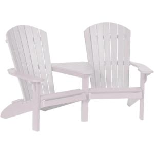 imageDutchCrafters HDPE Poly Fan Back Settee Adirondack TeteaTete Chair for Two Double Seat for Outdoor Patio Balcony Deck Garden Porch and Outdoor Furniture RedWhite