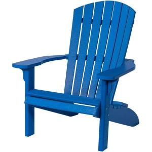imageDutchCrafters HDPE Poly Plastic Fanback Adirondack Chair Outdoor Patio Chair Outdoor Furniture for Patio Deck Balcony Lawn  Amish Made in USA BlueBlue