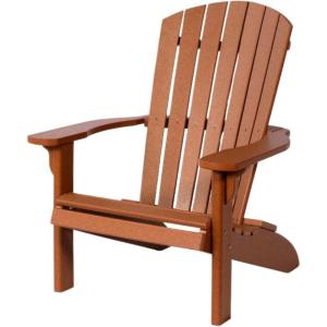 imageDutchCrafters HDPE Poly Plastic Fanback Adirondack Chair Outdoor Patio Chair Outdoor Furniture for Patio Deck Balcony Lawn  Amish Made in USA BlueCedar