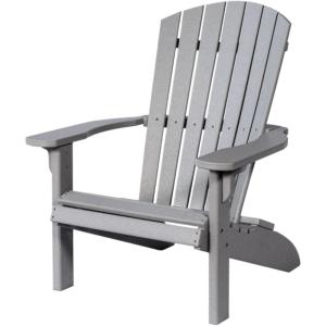 imageDutchCrafters HDPE Poly Plastic Fanback Adirondack Chair Outdoor Patio Chair Outdoor Furniture for Patio Deck Balcony Lawn  Amish Made in USA BlueLight Gray