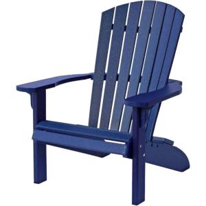 imageDutchCrafters HDPE Poly Plastic Fanback Adirondack Chair Outdoor Patio Chair Outdoor Furniture for Patio Deck Balcony Lawn  Amish Made in USA BluePatriot Blue