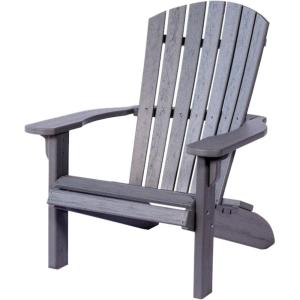 imageDutchCrafters HDPE Poly Plastic Fanback Adirondack Chair Outdoor Patio Chair Outdoor Furniture for Patio Deck Balcony Lawn  Amish Made in USA BlueRustic Gray