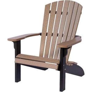 imageDutchCrafters HDPE Poly Plastic Fanback Adirondack Chair Outdoor Patio Chair Outdoor Furniture for Patio Deck Balcony Lawn  Amish Made in USA BlueWeatherwood  Black