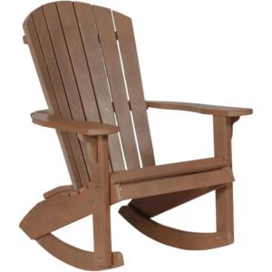 imageDutchCrafters Outdoor Patio Rocking Chair HDPE Poly Adult Rocker with Armrests Adirondack Chairs for Porch Lawn Garden Balcony Deck  Amish Made in America Rustic GrayRustic Nutmeg