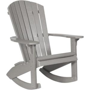 imageDutchCrafters Outdoor Patio Rocking Chair HDPE Poly Adult Rocker with Armrests Adirondack Chairs for Porch Lawn Garden Balcony Deck  Amish Made in America Rustic GrayLight Gray