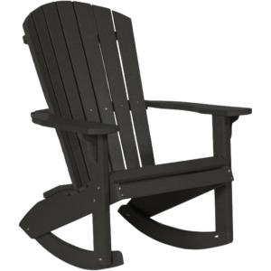 imageDutchCrafters Outdoor Patio Rocking Chair HDPE Poly Adult Rocker with Armrests Adirondack Chairs for Porch Lawn Garden Balcony Deck  Amish Made in America Rustic GrayBlack