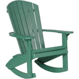 imageDutchCrafters Outdoor Patio Rocking Chair HDPE Poly Adult Rocker with Armrests Adirondack Chairs for Porch Lawn Garden Balcony Deck  Amish Made in America Rustic GrayGreen